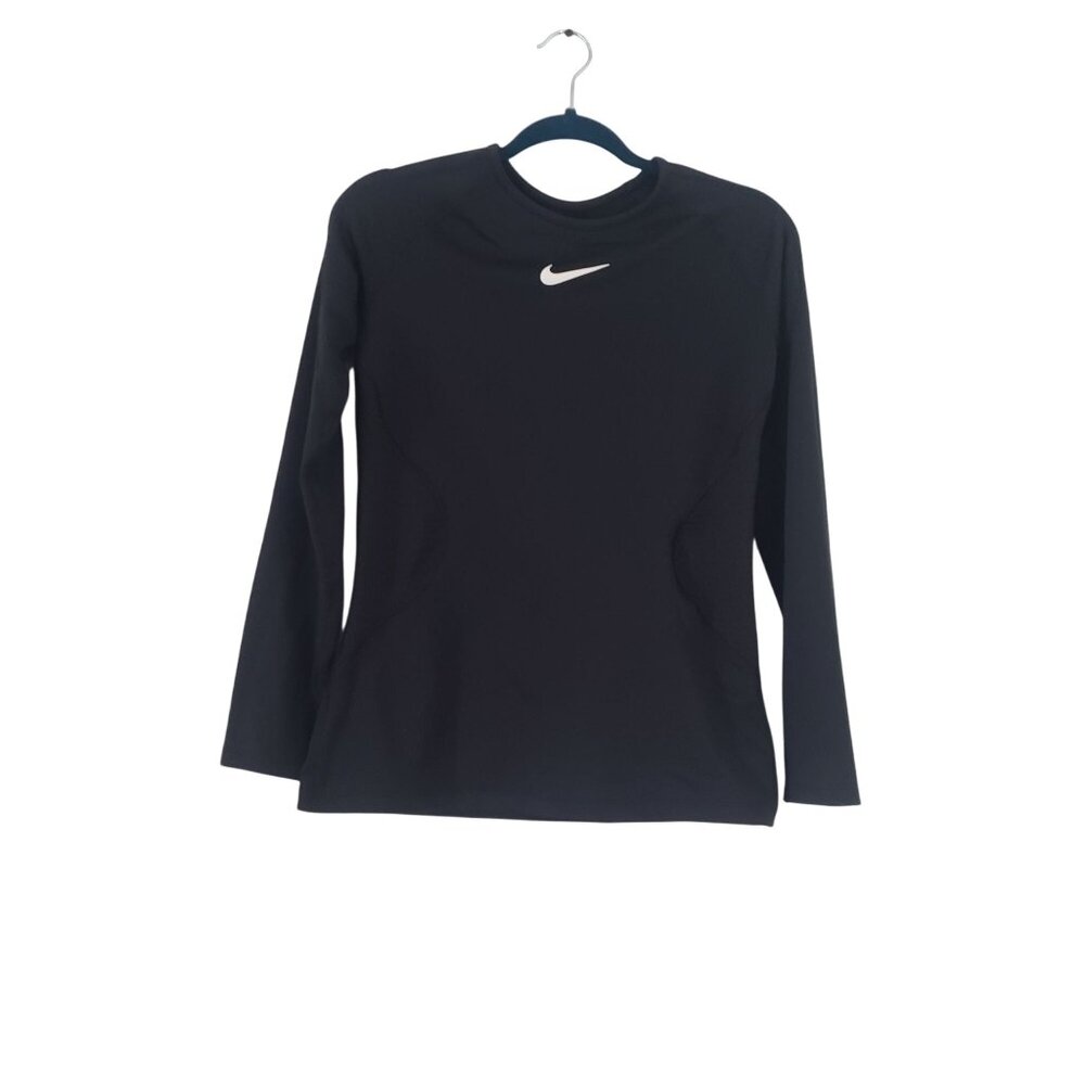 Nike‎ Girls Black Dri-Fit Long Sleeve Athletic Shirt XL Performance Activewear